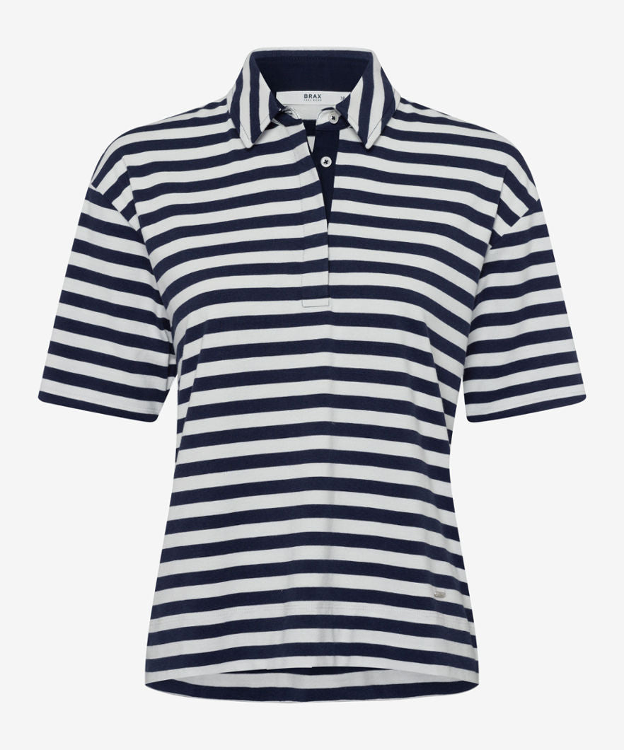 Polo Shirt with Fashionable Horizontal Stripes