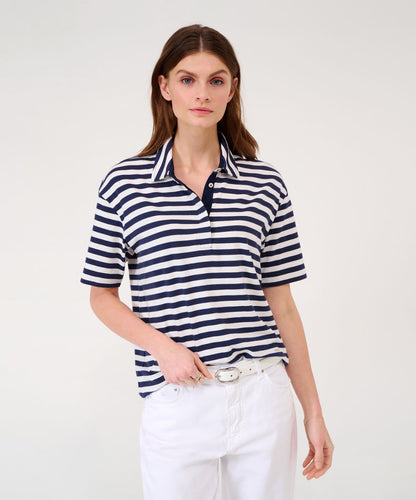 Polo Shirt with Fashionable Horizontal Stripes