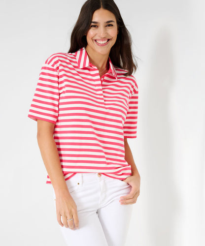 Polo Shirt with Fashionable Horizontal Stripes