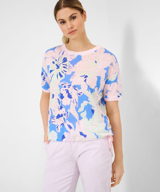 Lightweight Linen Shirt with Floral Print