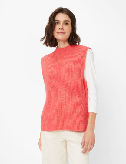 Half-cardigan stitch: Sweater Vest in Cotton-polyamide Mix