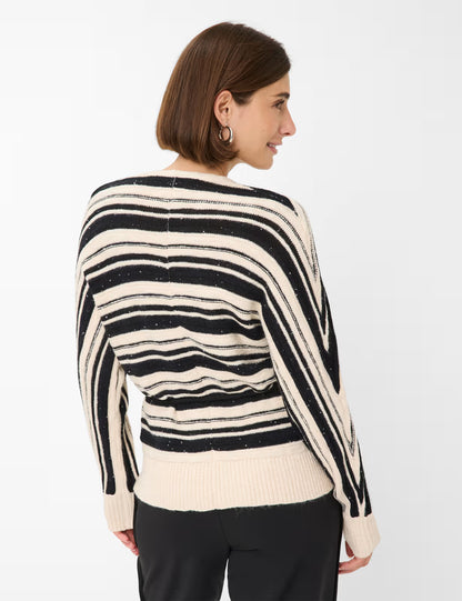 條紋包裹式針織開衫