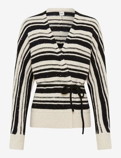 條紋包裹式針織開衫