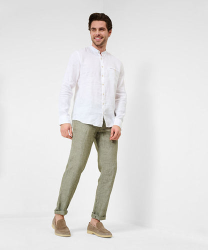 Stand-up Collar Shirt in Summery Linen