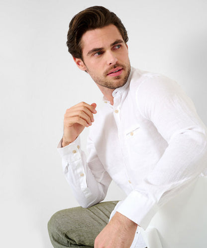 Stand-up Collar Shirt in Summery Linen