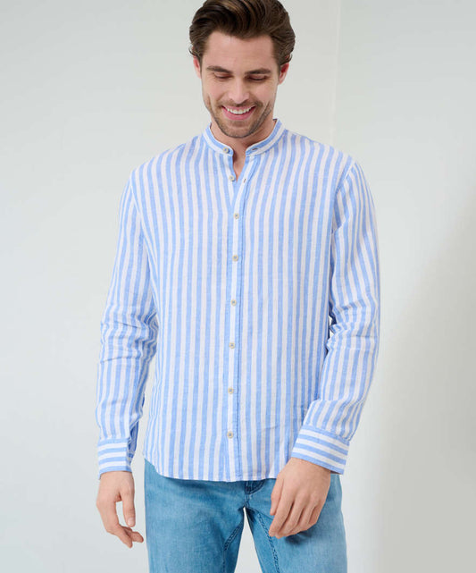 Striped shirt with Stand-up Collar