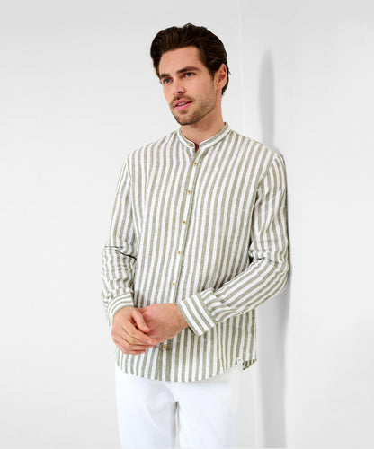 Striped shirt with Stand-up Collar