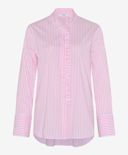 Striped Blouse with Feminine Frills