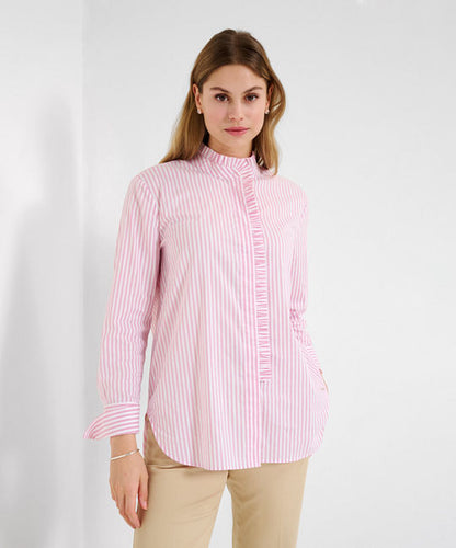 Striped Blouse with Feminine Frills