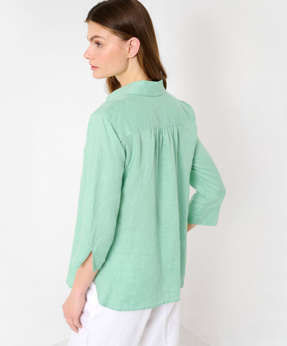 Feminine Shirt Blouse Made from Pure Linen