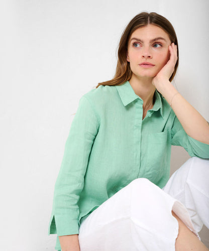 Feminine Shirt Blouse Made from Pure Linen