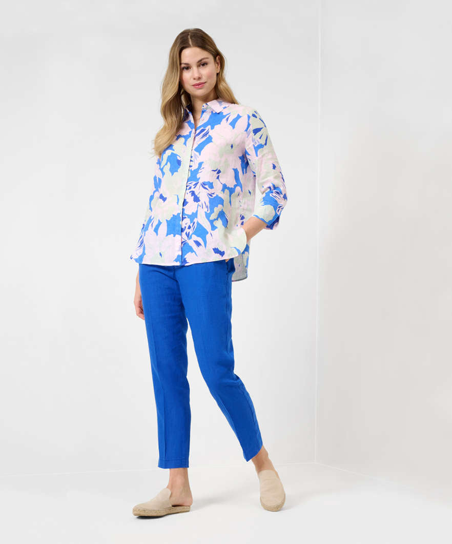 Linen Blouse with A Fashionable Print