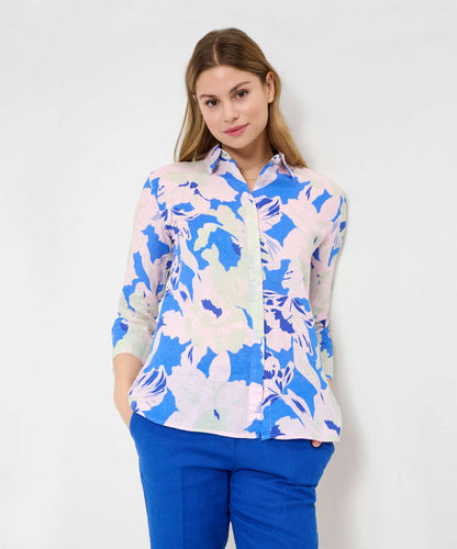 Linen Blouse with A Fashionable Print