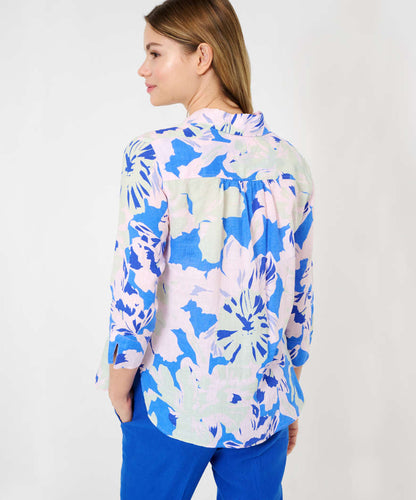 Linen Blouse with A Fashionable Print