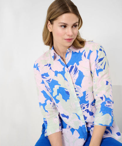 Linen Blouse with A Fashionable Print