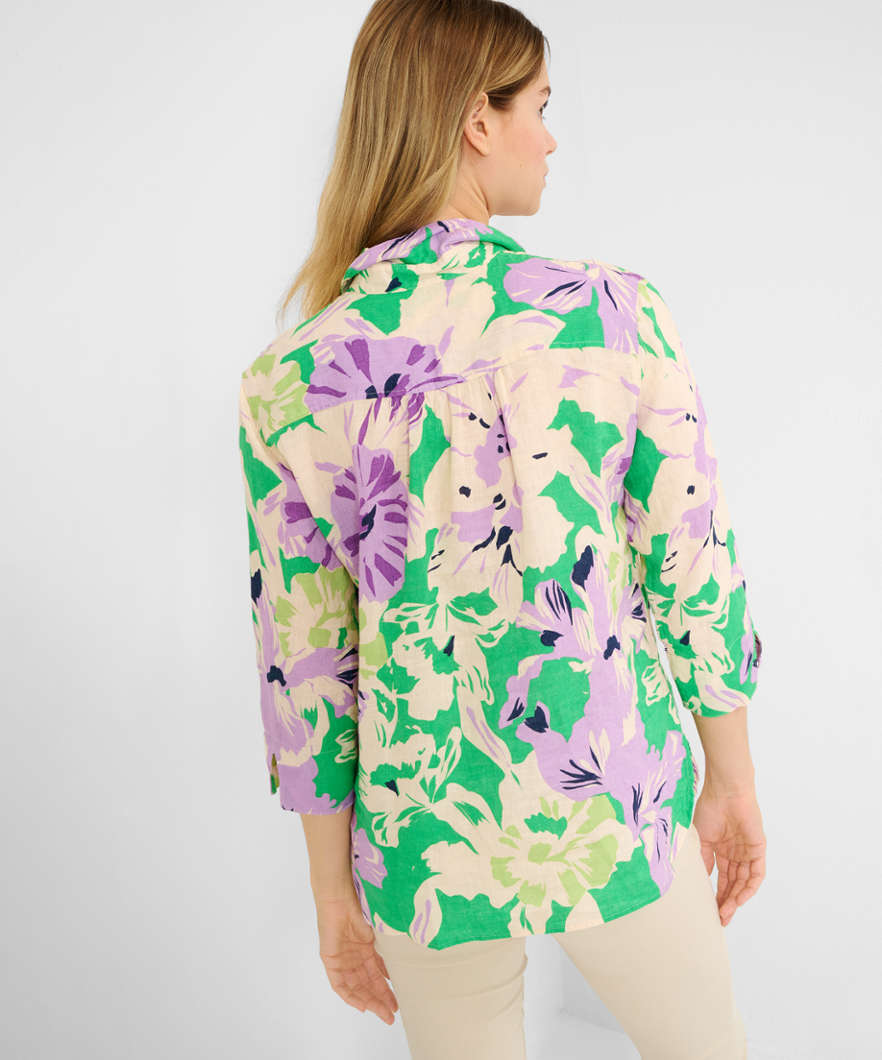 Linen Blouse with A Fashionable Print