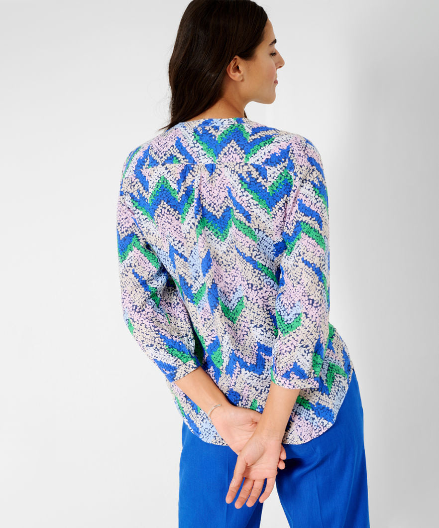 Linen Blouse with A Fashionable Print