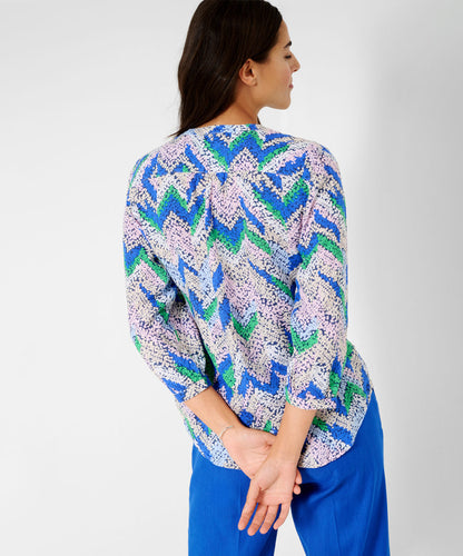 Linen Blouse with A Fashionable Print