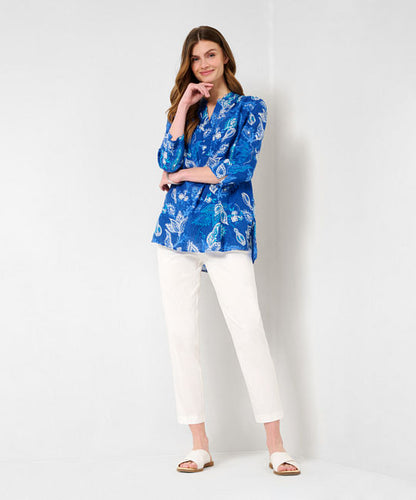 Linen Blouse with A Fashionable Print