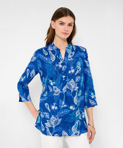 Linen Blouse with A Fashionable Print