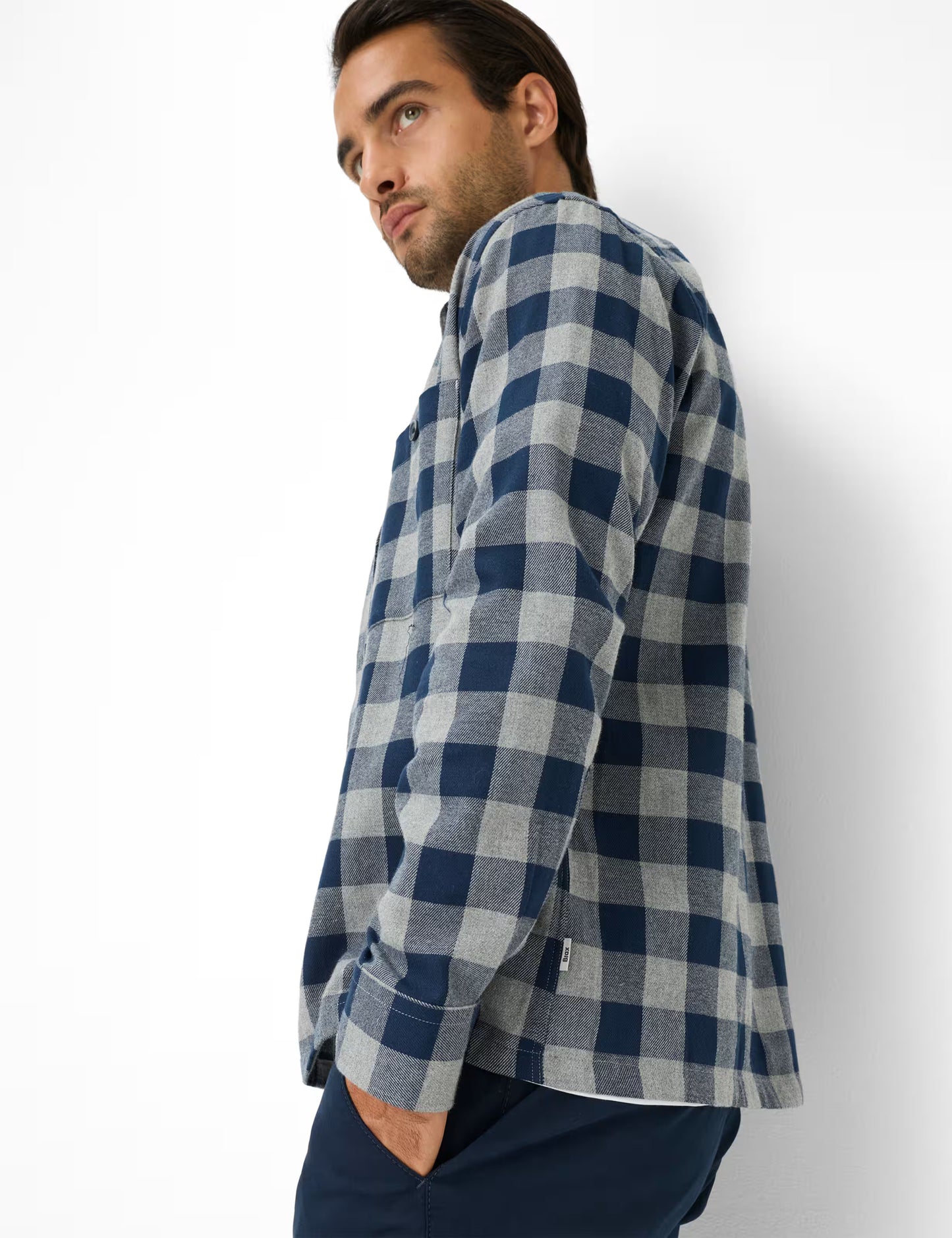 格紋外套式襯衫