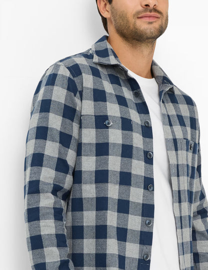 格紋外套式襯衫