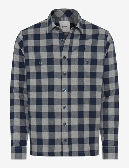 格紋外套式襯衫