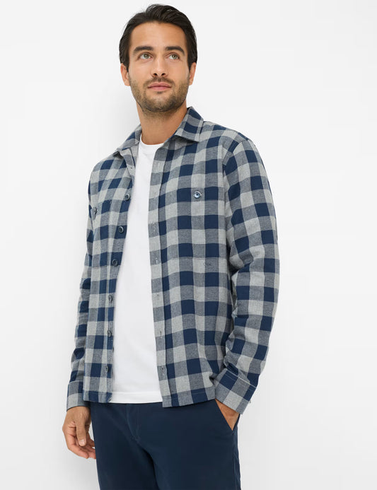 格紋外套式襯衫