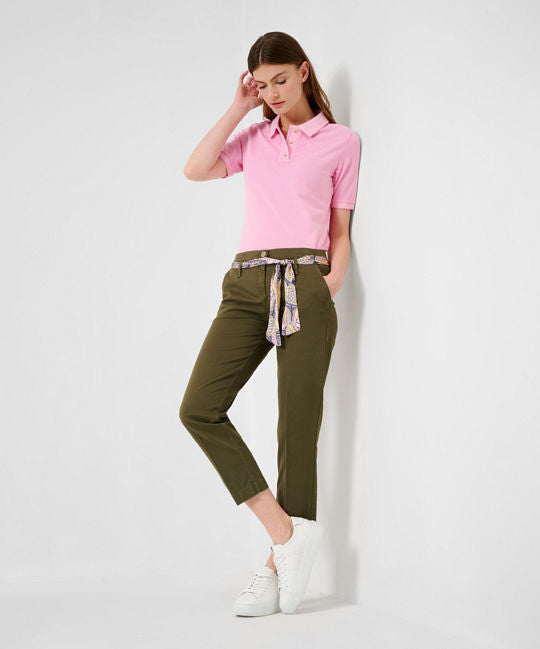 Cropped Pants with Decorative Cord