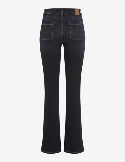 金色裝飾扣微喇牛仔褲