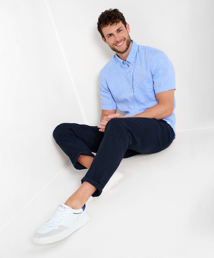 Five-Pocket Pants in Cotton Linen Mix