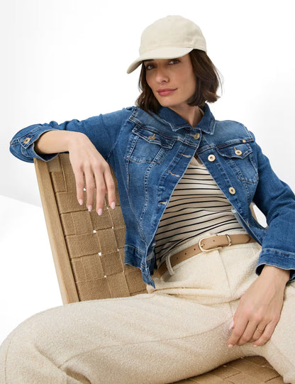 紐扣門襟牛仔夾克