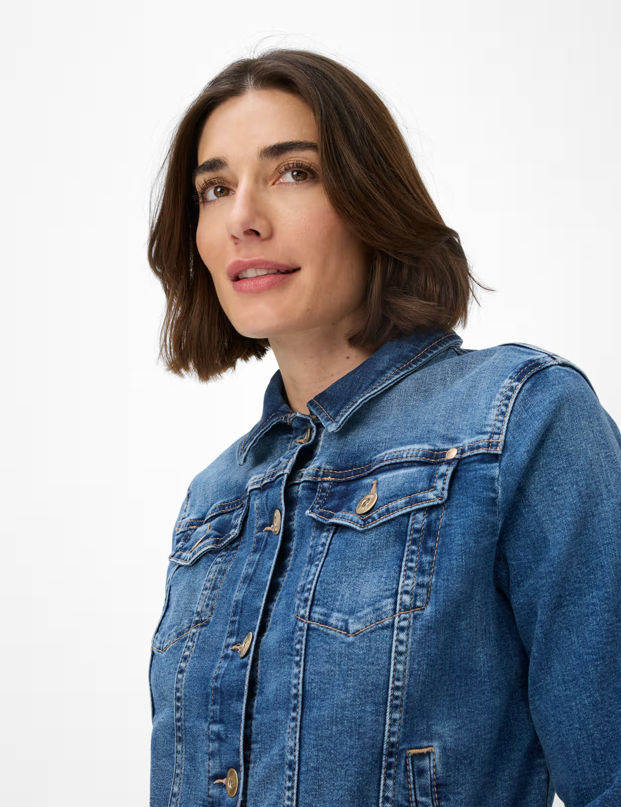 紐扣門襟牛仔夾克