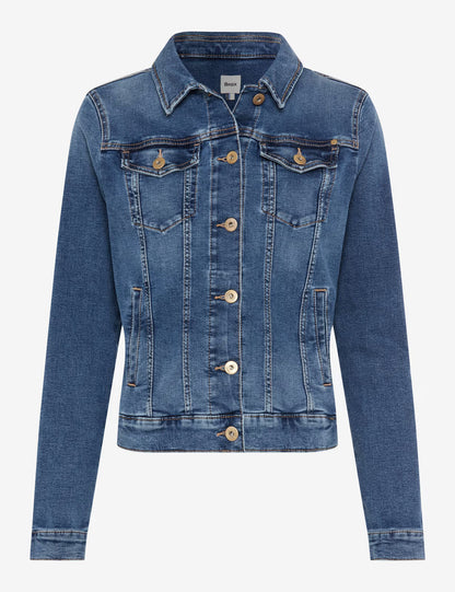 紐扣門襟牛仔夾克