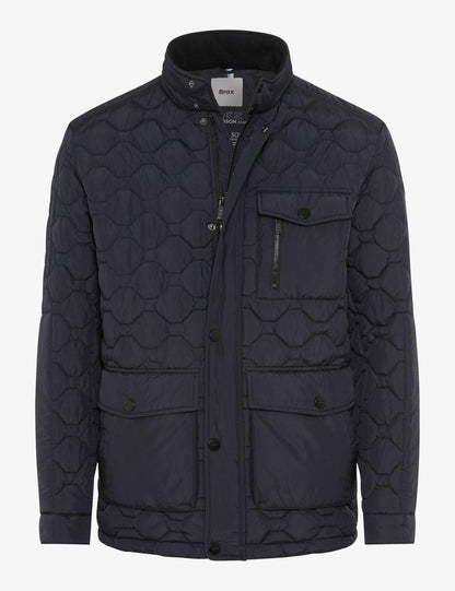 絎縫立領拉鏈休閒夾克