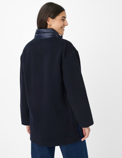 絎縫口袋拉鏈立領夾克