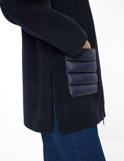 絎縫口袋拉鏈立領夾克