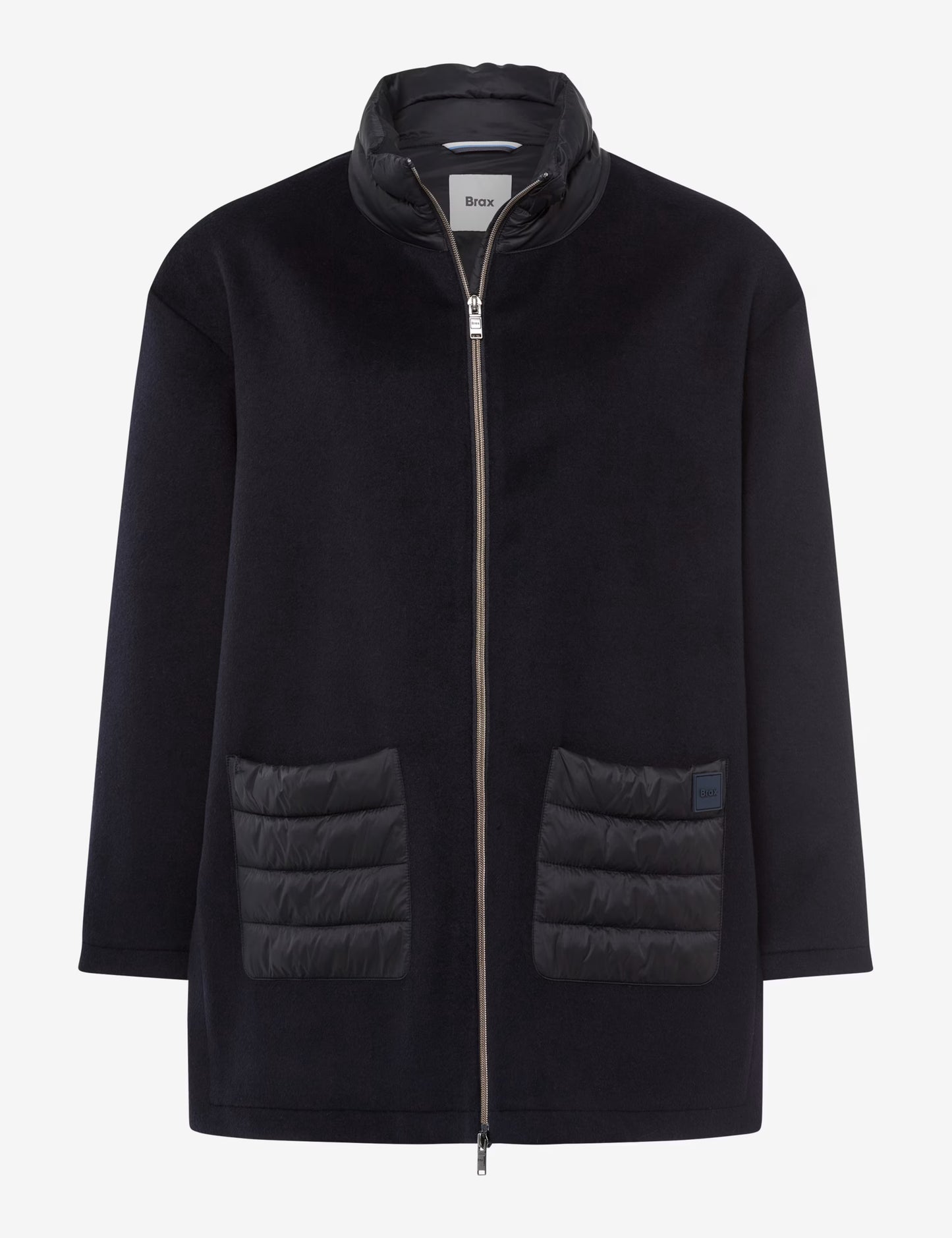 絎縫口袋拉鏈立領夾克