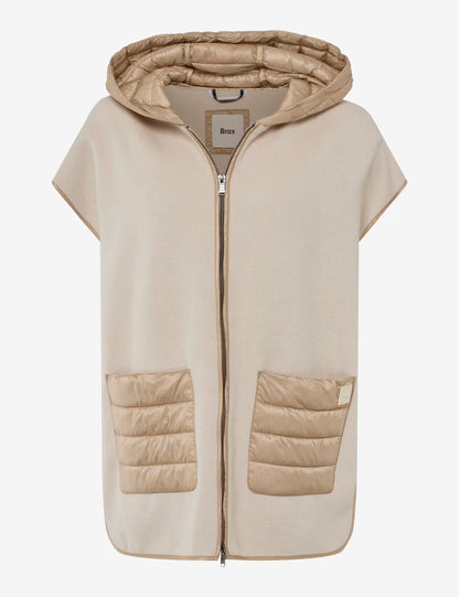 連帽羊毛拉鏈斗篷