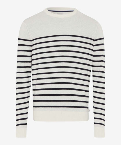 圓領條紋針織上衣