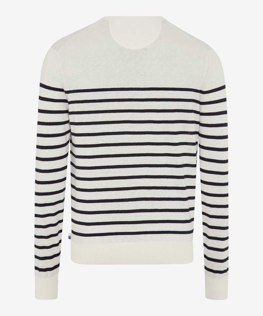 圓領條紋針織上衣