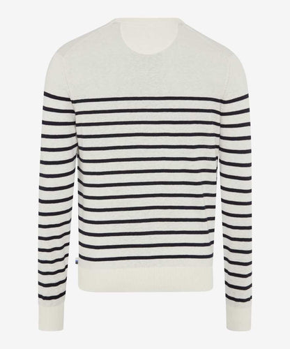 圓領條紋針織上衣