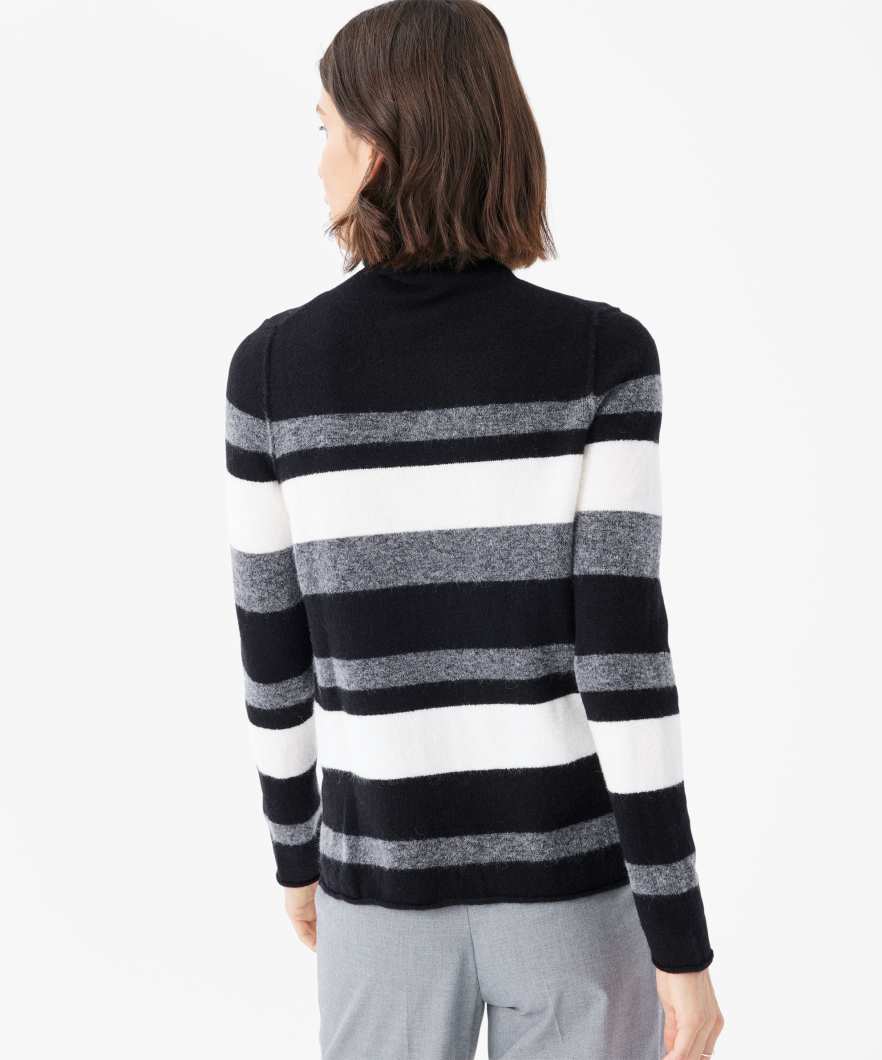 高領條紋毛衣