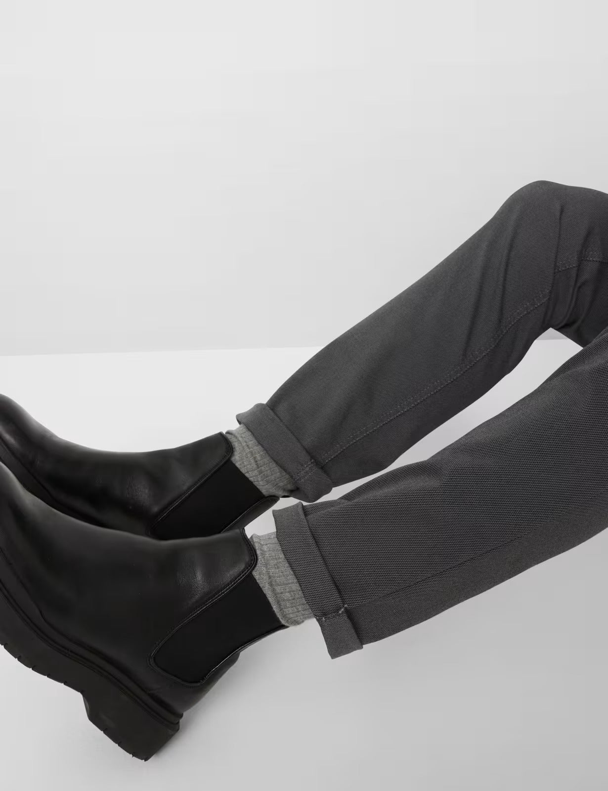 高彈面料修身長褲