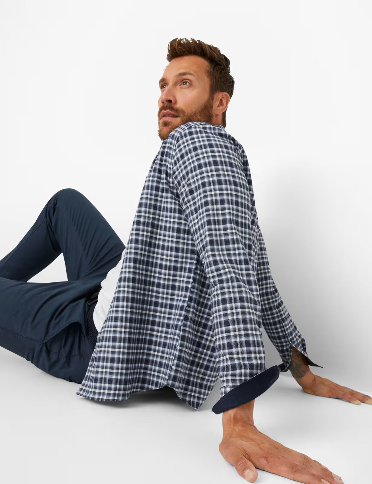 格紋全棉長袖襯衣