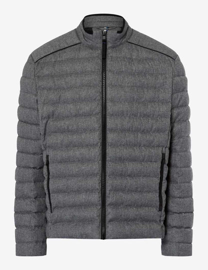 絎縫拉鏈立領夾克