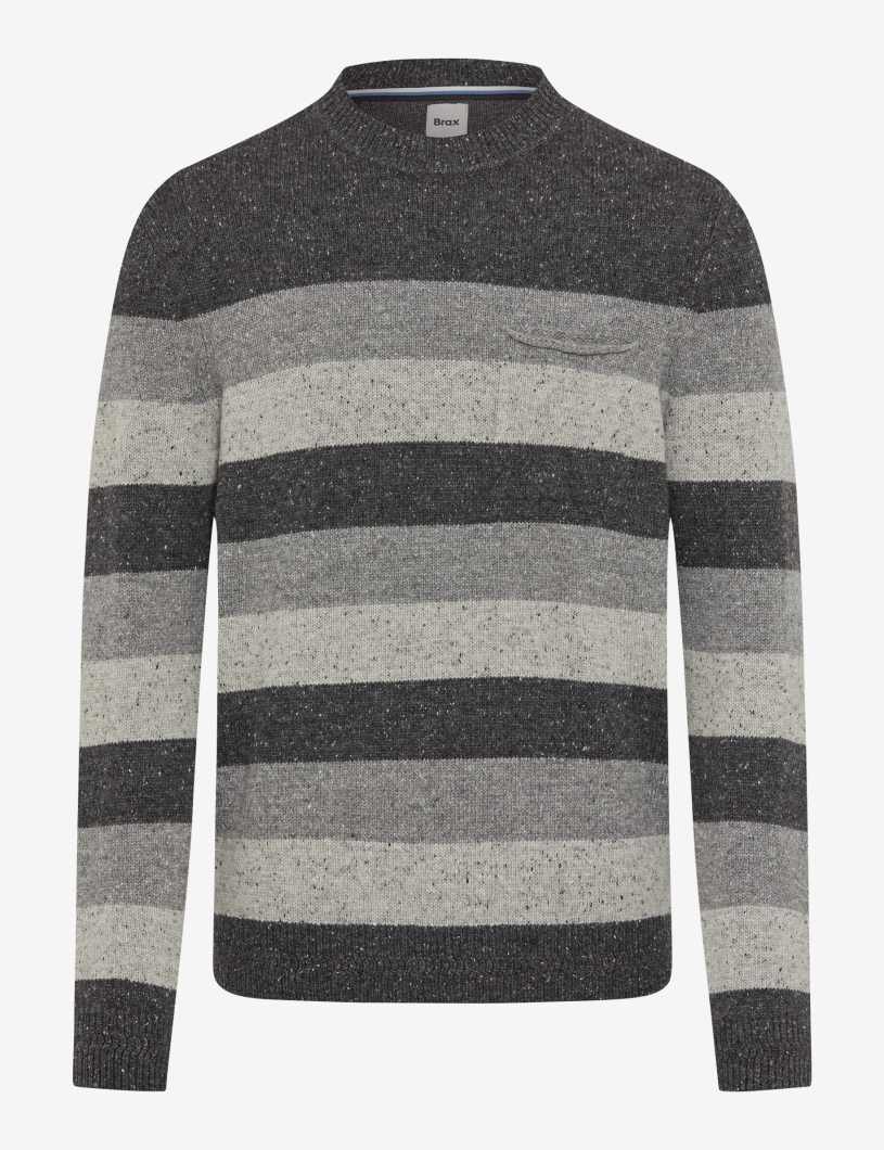 圓領條紋針織套頭衫