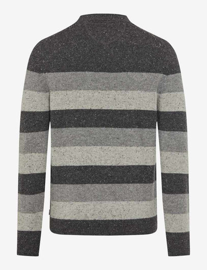 圓領條紋針織套頭衫