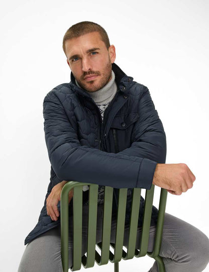 絎縫立領拉鏈休閒夾克