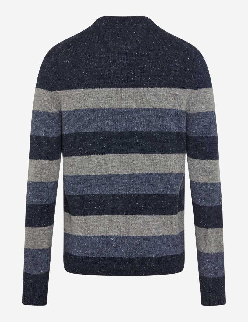 圓領條紋針織套頭衫